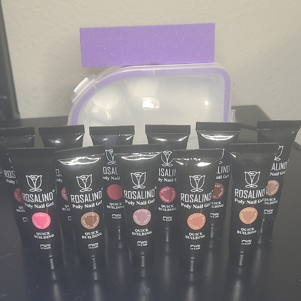 (11) Rosalind Poly Gel Tubes ALL NEW & Nail Soaking Bowl NEW